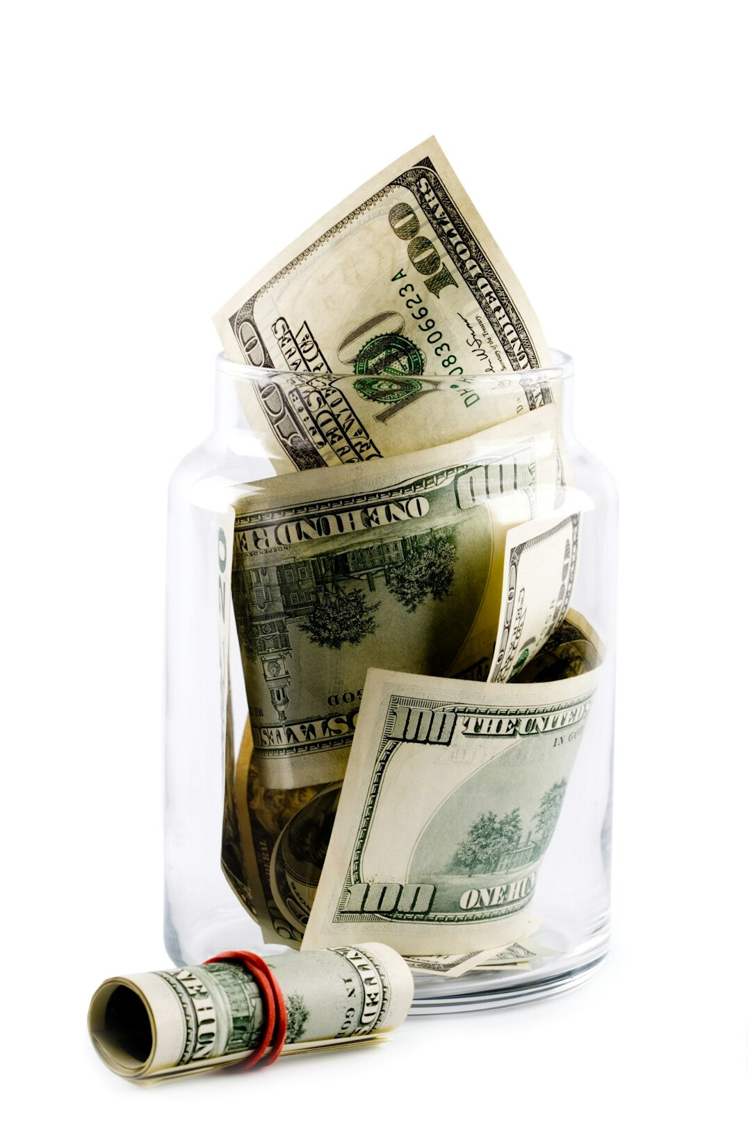 savings jar with coins